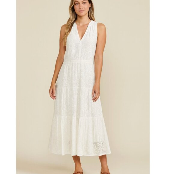 Gerard Darel Dress Womens 36 Eyelet Lace Sleeveless Maxi Boho Summer France - Picture 1 of 7
